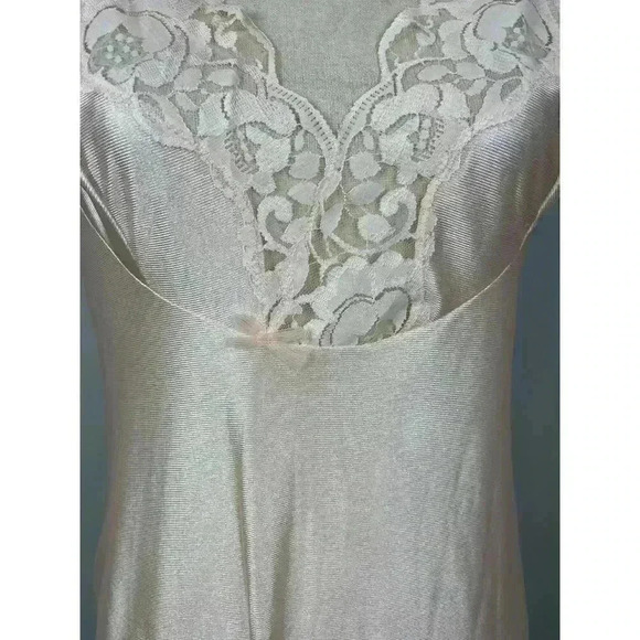 Vtg 50s Stretta Nylon Nightgown Babydoll Midi Light Pink Lace Slip Dress S/M - Picture 3 of 11